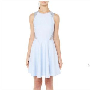 Ted Baker Venma Lace Detail Ice Blue Skater Dress